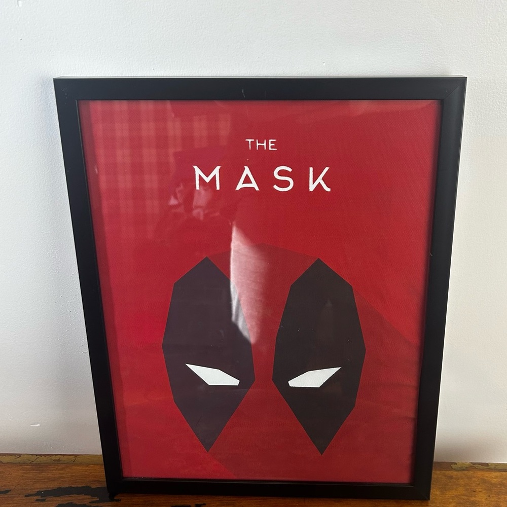 THE MASK Superhero Poster with Black Frame 14x12